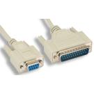 1FT Serial Modem Cable DB9-F to DB25-M