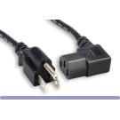 10FT 18 Awg Right Angle Power Cord IEC320C13R to NEMA 5-15P