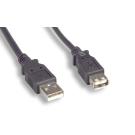 USB 2.0 Extension Cable Black 6ft A-Male to A-Female Passive